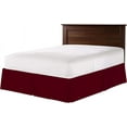 thumbnail image 2 of 1 Piece 100% Cotton 1000 Thread Count Luxury Box Pleated Bed Skirt 18" Inch Deep Pocket Hotel Quality Modern Bed Skirt RV Bunk Size (42"X80") - Burgundy Solid, 2 of 6