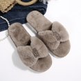 thumbnail image 3 of Fuzzy Slippers Ofreoo Women's Fashion Casual Winter Solid Color Home Indoor Cotton Slippers, 3 of 6