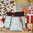 thumbnail image 6 of Rocae Bee Flower Print Christmas Drawstring Linen Gift Bag with Drawstrings Treat Bag Goody Present Bags for Christmas Party Favor, 6 of 8