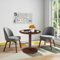thumbnail image 3 of PHOYAL 31.5" MDF Small Round Dining Table Set for 2, Tulip Style Pedestal Dining Tables for Kitchen Small Space Apartment, Walnut, 3 of 7