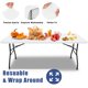 thumbnail image 5 of Mantel Moosfor Spandex, paquete de 2 unidades, para mesa rectangular de 6 pies, color blanco, 5 of 9