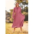 thumbnail image 3 of Vestido PRETTYGARDEN XXL Manga Larga Escote en V Rosa, 3 of 8