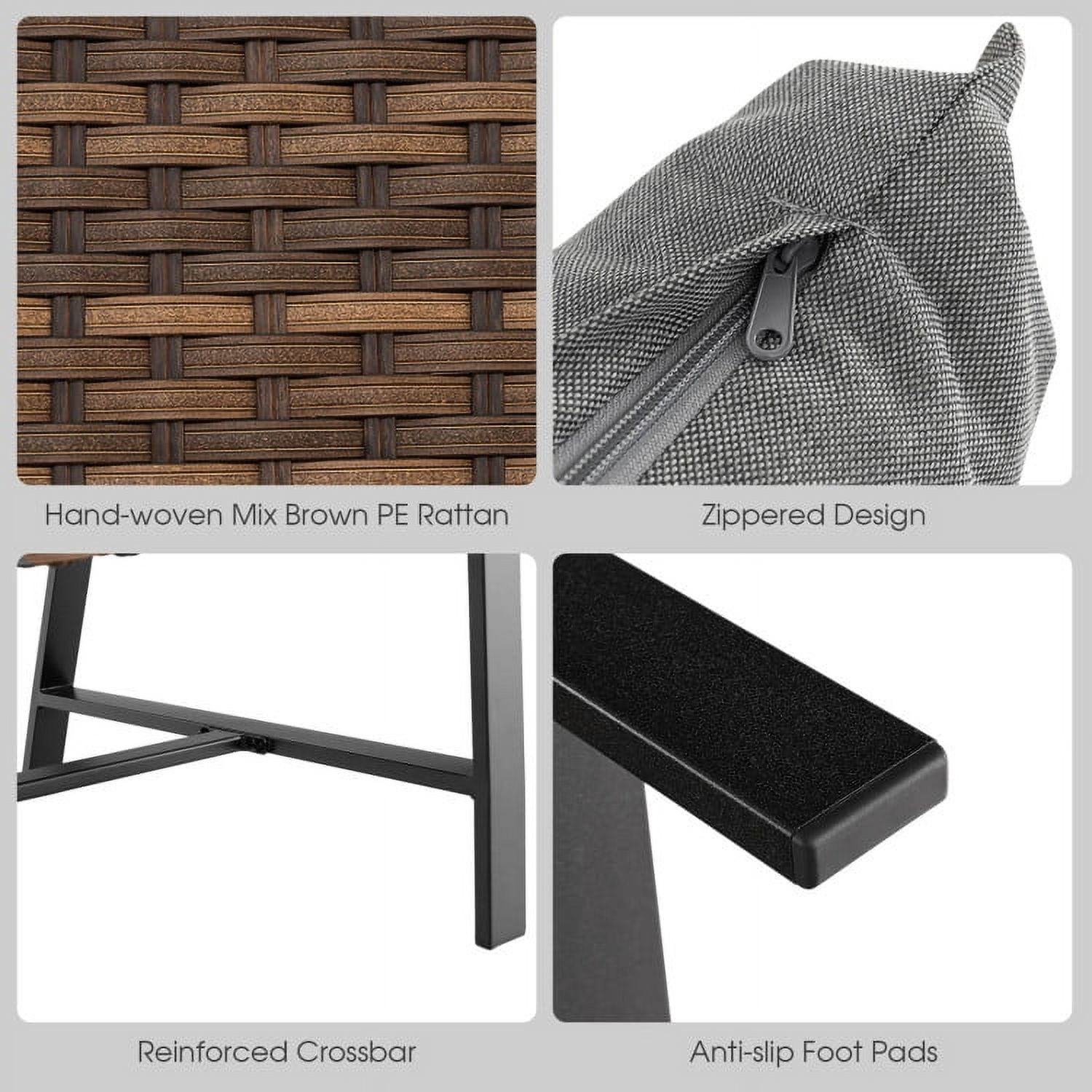 Aimee Lii 2 Pieces Patio Furniture Set, Patio Rattan Coffee Table Set with Shelf and Quick Dry Cushion Aimee Lii 2 Pieces Patio Furniture Set, Patio Rattan Coffee Table Set with Shelf and Quick Dry Cushion