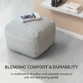 thumbnail image 3 of Cherokee Arctic 22" x 22" x 16" White & Gray Pouf, 3 of 9