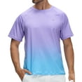 thumbnail image 2 of Satankud Men's Swim Shirts Rash Guard UPF 50+ UV Sun Protection T-Shirt Quick Dry Fishing Beach Shirt Purple Gradient Sky Blue XXL, 2 of 7