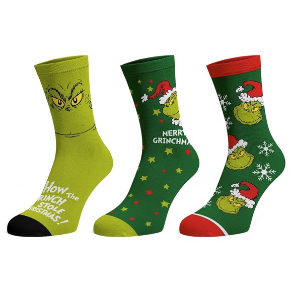 The Grinch Comment The Grinch A Volé Noël Lot de 3 Chaussettes Mi-Mollet