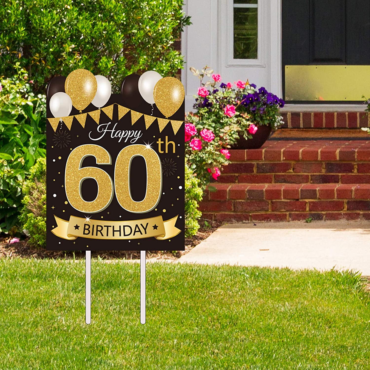 60th Birthday Yard Sign - Outdoor Lawn Birthday Decorations - Happy Birthday Yard Signs - Adult 