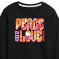 thumbnail image 3 of Woodstock - Peace & Love Pattern - Toddler & Youth Long Sleeve Graphic T-Shirt, 3 of 5