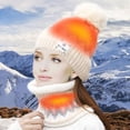 thumbnail image 3 of Conjunto de gorro y bufanda calefactables de invierno Sinhoon para hombre y mujer, gorro y bufanda térmicos de invierno recargables por USB para actividades al aire libre, gorro y bufanda de punto, 3 of 8