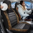 thumbnail image 2 of Uorisanigo Car Seat Covers Front Seats Only, Universal 2-Piece Faux Leather Deer Print Front Seat Covers Coral Velvet Fabric, Fluffy Furry Car Seats Cover Cushion for Trucks SUV, 2 of 7