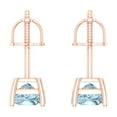 thumbnail image 4 of 0.5 ct Screw-Back Stud Earrings for Women | 3.5mm Princess Cut Natural Sky Blue Topaz | 18K Rose Gold, 4 of 5