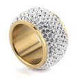 thumbnail image 1 of Anillo de Acero Inoxidable Ocean Heart D12-13-03 Talla 8 Color Amarillo con Incrustaciones de Cristales Blancos, 1 of 3