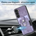 thumbnail image 5 of Allytech Galaxy S24 Ultra Wallet Case with Card Holder, 360°Rotation Ring Stand, Support Car Mount, PU Leather Full Body Shockproof Slim Anti-Drop Women Men Cover for Samsung Galaxy S24 Ultra, Purple, 5 of 8
