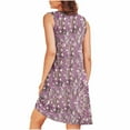 thumbnail image 4 of ALLLIST Women's Nightgown with Pockets Sleeveless Midi Sleep Dresses Floral Pink Pleated Night Clothes Ladies Pajamas, 4 of 7