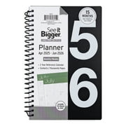 See it Bigger Monthly Weekly Planner Medium (5.5″ x 8″) Black, 15 month, Apr 2025-Jun 2026