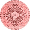 thumbnail image 1 of Ahgly Company Machine Washable Indoor Round Geometric Red Traditional Area Rugs, 7' Round, 1 of 4