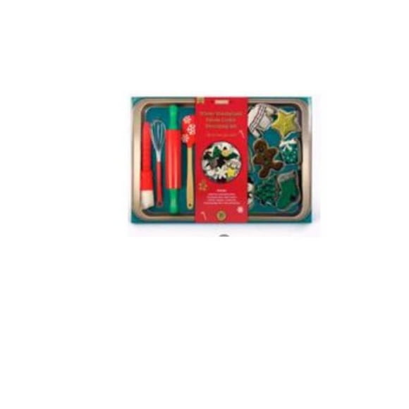 Handstand Kitchen 9080552 Winter Wonderland Snowflake Deluxe Cookie Decorating Set, 30 Piece