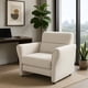 thumbnail image 4 of Moderno accent chair para dormitorio: forrado reading armchair con furry sherpa, mid-century lounge design, comfy single sofa para sala de estar y oficina (ivory), 4 of 7