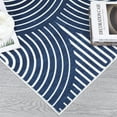 thumbnail image 4 of Geetinfly 2FT Area Rugs*6FT Area Rugs 2in*6in Runner Rug Washable Rug Runner SoFT Area Rugs Line Prints Rug Non-Slip Low Pile Bedsides Rug for Laundry Room Hallway Navy Blue blue, 4 of 7
