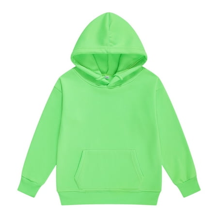 Youth Pullover Hoodies for Boys & Girls – Teen Size Bulk Sweatshirts with Kangaroo Pocket Graphic Hoodies Youth Large Hoodie Hoodies for Women Trendy(Color:Light Green Size:4-5 Years)