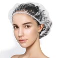 thumbnail image 1 of 50 Pcs Thicker Disposable Waterproof Shower Caps for Home Spa Hotel-white-, 1 of 6