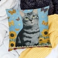 thumbnail image 2 of Orinice Yellow Sunflower Farm Animal Cat Cushion Cover Rustic Red Buffalo Plaid Butterfly Floral Pillow Cover Vintage Farmhouse Euro Sham Pillow for Sofa Living Room  18x18in, 2 of 5