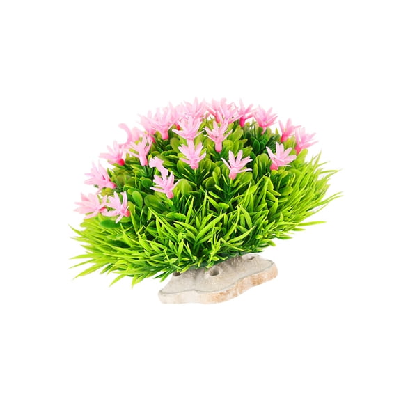 Acahhotxx Fishtanks decors, Realistic Aquariums Decoration Artificial Flower Grass Plant for Fishtanks Home Use and Office Decors - Pink