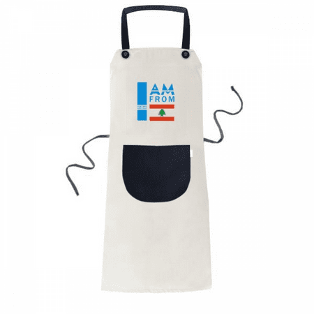 

I Am From Lebanon Art Deco Fashion Apron Adjustable Bib Cotton Linen BBQ Kitchen Pocket Pinafore