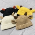 thumbnail image 3 of GENEMA Cute Ears Woolen Hat Horns Beanie Hat Fall Winter Must-have Item for Women Girl, 3 of 15