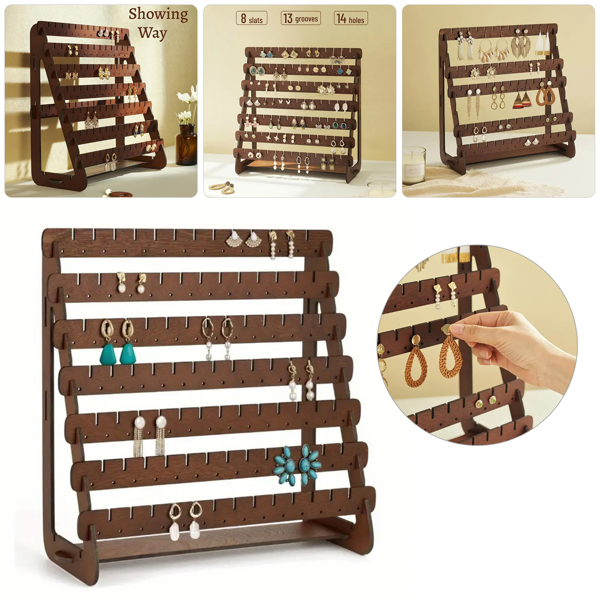 Earring Stand Wood Earring Display Stands Retro Earring Holder Jewelry Organizer