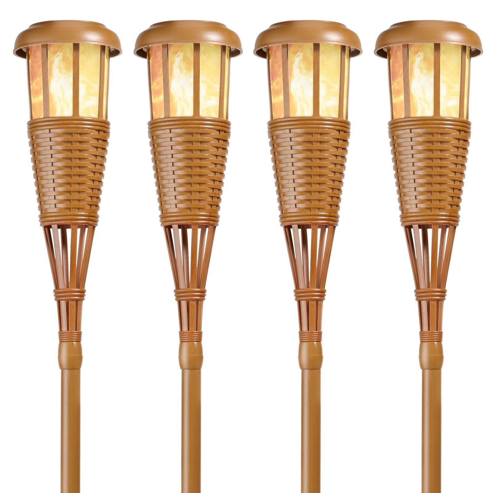 Solar Island Torch With Flicking Flame Effect Solar Power Tiki Torch