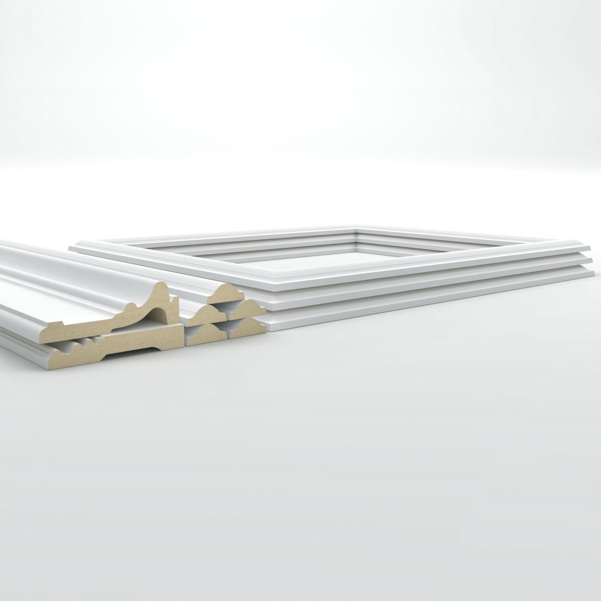 Ekena millwork 94 1/2"L (Adjustable 94 1/2"H to 120"H) Ashford Square Panel Stacked Wall Wainscot Paneling Kit