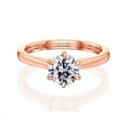 thumbnail image 2 of Kobelli 14k Gold Round Moissanite 6-Prong Ring HI/VS, 2 of 5