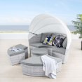 thumbnail image 2 of Lounge Daybed Sofa Bed, Grey Gray, Rattan, Wicker, Modern Contemporary, Outdoor Patio Balcony Cafe Bistro Garden Furniture Hotel Hospitality, 2 of 9