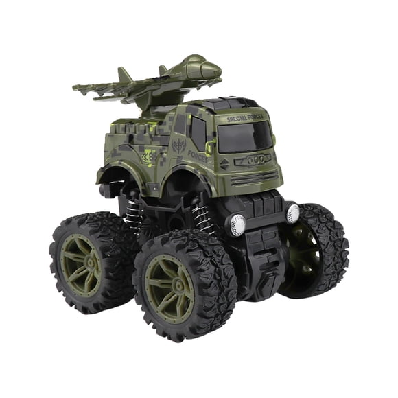Partheme Novelty Toys 3 Counts Four-Wheel Drive-Country Pull Back Car Inertial Friction Power Spring Car green