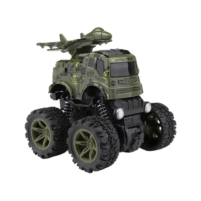 Partheme Novelty Toys 1 Counts Four-Wheel Drive-Country Pull Back Car Inertial Friction Power Spring Car green
