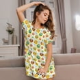 thumbnail image 3 of Naloa Colorful Owls 1 Print Women Nightgowns,Womens Loungewear,Short Sleeve Sleepwear,Comfy Ladies Nightdress, 3 of 6