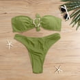 thumbnail image 1 of Daznico Women's Bandeau Bikini Set, Strapless O-Ring Top with High Cut Bottoms,L, 1 of 3