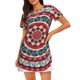 thumbnail image 1 of Easygdp Round Design Camisón de manga corta para mujer, informal, estampado, 1 of 6