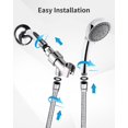 thumbnail image 5 of Cabeza de ducha de alta presión con modo de pausa y spa de masaje, pulverizador de cabezal de ducha portátil de 5 configuraciones con 60 & quot; Manguera de acero inoxidable, fácil de instalar Feliz Sencillez, 5 of 5