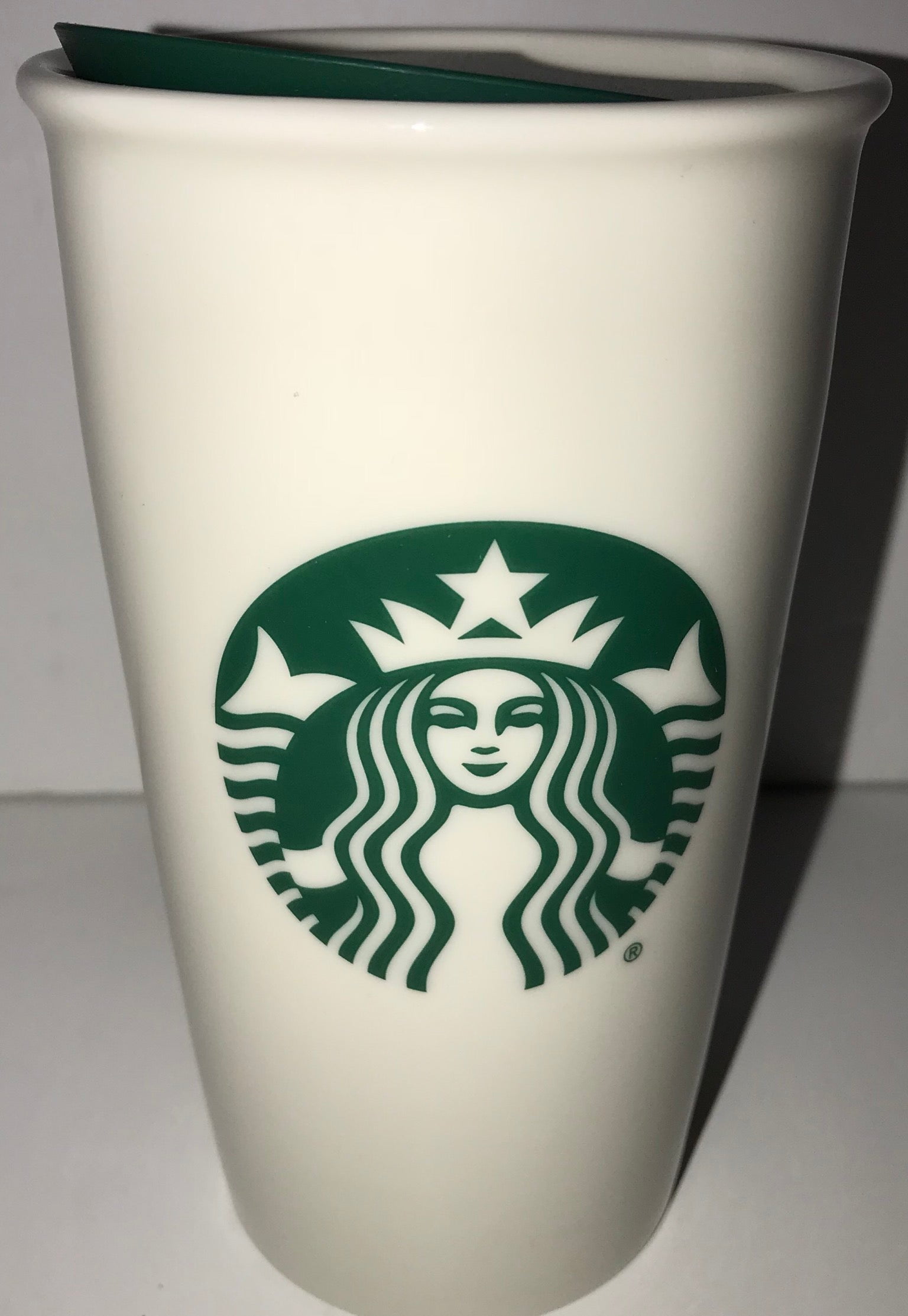 Starbucks Kitchen | Starbucks Original Ceramic Travel Mug | Color: Green/White | Size: 12oz