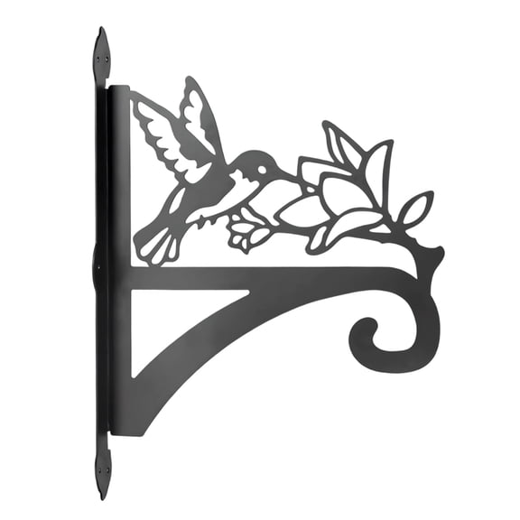 Heavy Duty Wall Mount Hanger with Hummingbird Design - 15.7" Iron Bracket for Bird Feeders, Hanging Planters & Lanterns, Indoor/Outdoor