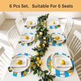 thumbnail image 5 of Blue Striped Yellow Truck Round 13 Inch Placemats Set of 4, Farmhouse Stripes Modern Art HeatResistant Non Slip Place Mats for Dining Table, Wipeable Braided Kitchen Table Mats for Housewarming, 5 of 9