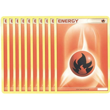 Pokemon Cards - LOT OF 10 FIRE ENERGY Cards (red) (Best Pokemon Of Fire Red)