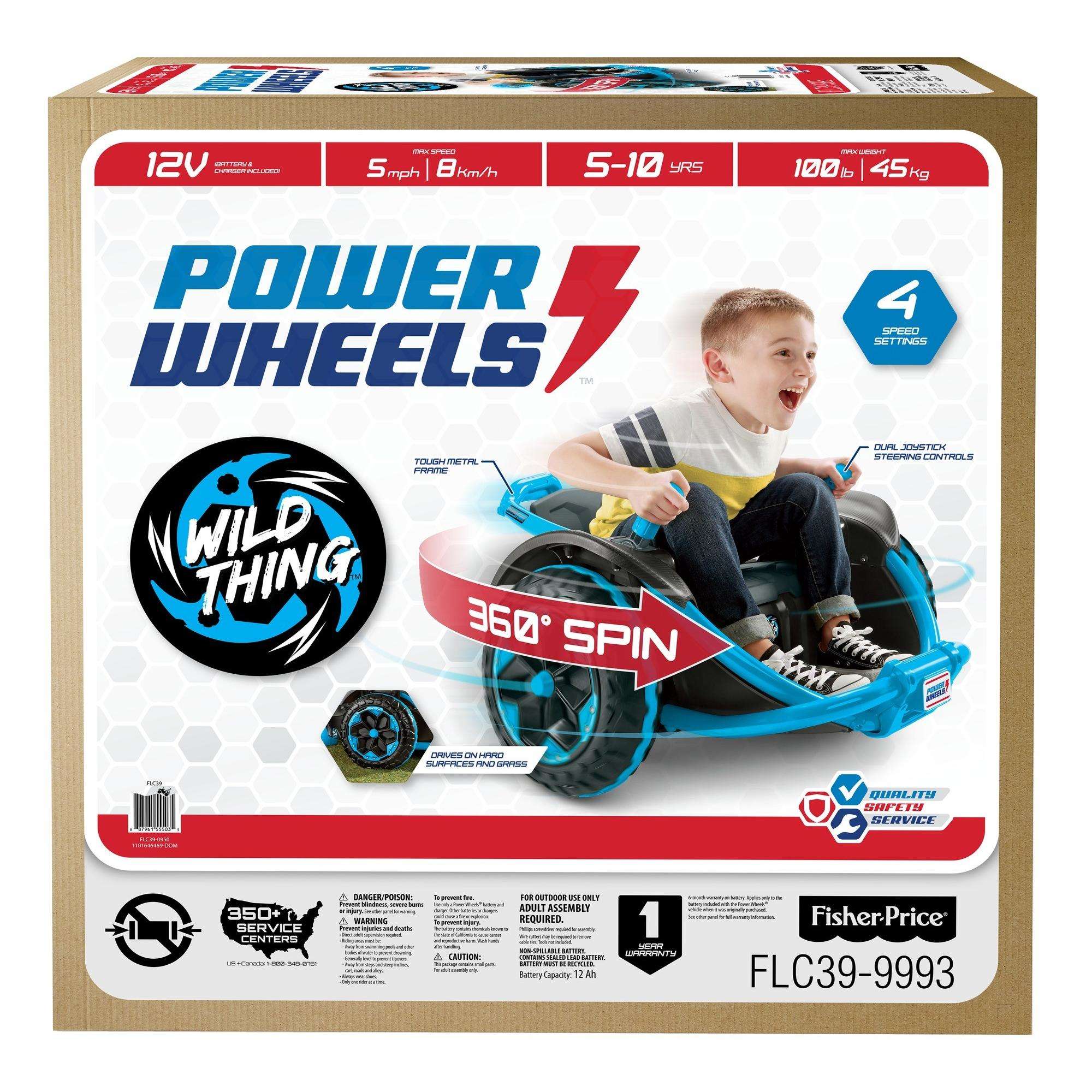 Power Wheels Wild Thing 360 Spinning Ride-On Vehicle, Blue, 12V - image 8 of 10