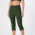 thumbnail image 7 of JoveMarine Work Pants Women - Elastic High Waist Diamond Rhinestone Decor Slim Fit Bottoming Capris for Party Workout, Tummy Control Stretchy,Army Green L, 7 of 7