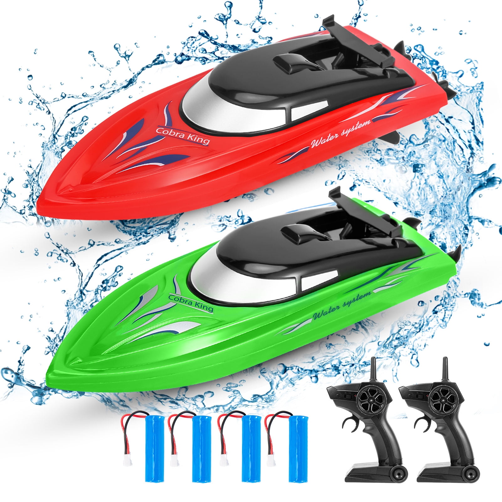 Simzone 2 Pack RC Boat Fast RC Boats for Pools and Lakes with 4