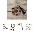 thumbnail image 1 of Beads Bracelet Keyring Strong Lobster Clip Decorative Wood All Match Bracelet Keychain for Gifts, 1 of 8