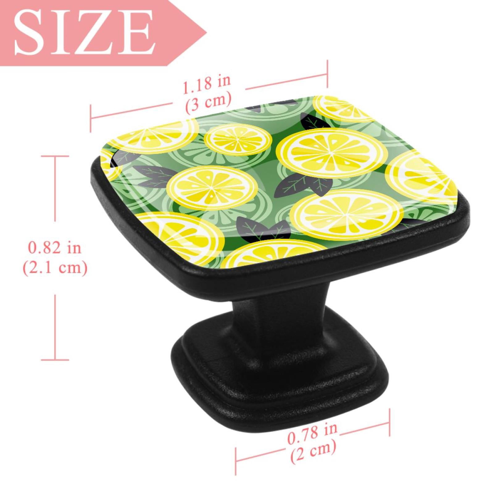 4 Pcs Square Cabinet Handle Cupboard Knob Drawer Pulls Handle Lemon Drawer Knobs with Screws Furniture Decoration