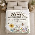 thumbnail image 5 of Wildflower Garden Teaching Heart Thank You, Cozy Typography Art Scene, Warm Flannel Blanket for Living Room and Reading Nook, Art Lovers Thank You Gift, Artistic Home Decor, 5 of 9